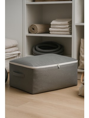 Handyol 6 Adet Büyük Boy Bazaaltı Kalın Kumaş Hurç Kazak Yastık Çok Amaçlı Yorgan Hurcu 64X45X20CM