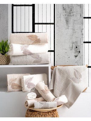 Hazangülü Collection Buldan Üretimi Çeyizlik Nakışlı Carla Pamuk 6'lı Mutfak Havlusu I 30X50