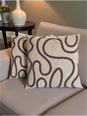 Nunu Teks Bohem Tarz Punch Nakışlı Kırlent Kılıfı | 43X43 cm | 2 Adet