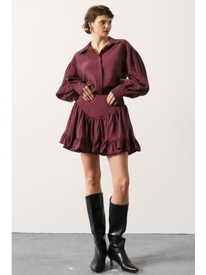 Korse Belli Pileli Mini Etek