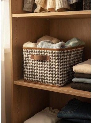 Handyol 1 Adet Çelik Dolap ve Raf Içi Düzenleyici Acı Kahve 45X25X20 Katlanabilir Kıyafet Organizeri