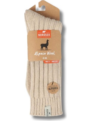 NordSox 1 Çift Açık Kahve Sıcak Tutan Alpaka Yünlü Erkek Soket Çorap