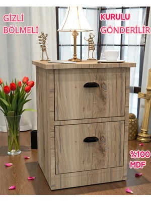 Enfa Store Gloin Gizli Bölmeli Komodin,mdf,kurulu Gönderilir,montaj Gerekmez,komidin,mdf Komodin,komodin