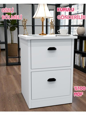 Enfa Store Gloin Gizli Bölmeli Komodin,mdf,kurulu Gönderilir,montaj Gerekmez,komidin,mdf Komodin,komodin