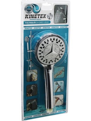 Esranın Dünyası Mercedes Orta Yuvarlak- Bombeli=9.5cm Duş Başlık Kademeli Krom Gövde- Siyah Kenar-Iğne Sap:1