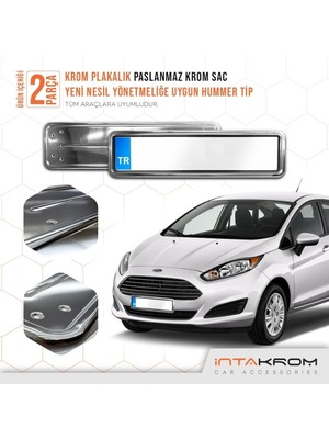 Özgürce Krom Plakalık Hummer Tip 2 Adet, Ford Fiesta Için Şık ve Dayanıklı Aksesuar