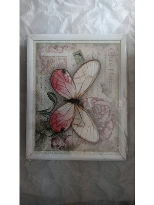 Es Dekor Kelebekli Minderli Desenli Keyif Tepsi  1 Adet