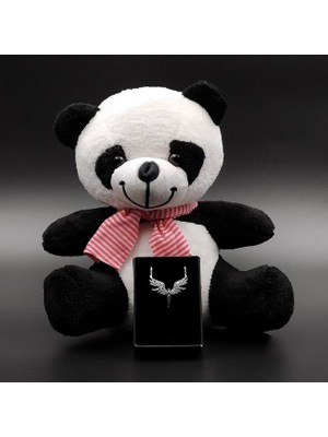 Tatlı Peluş Panda & Mikail Melek Kolye Hediye Seti