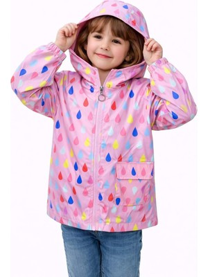 Gültekin Bebe Asya Kids Damla Desenli Kız Yağmurluk 3-7 YAŞ-5560400 - Pembe