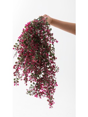 Güleç Yapay Çiçek Yapay Japon Şimşir Sarkan 80 cm 5 Dal Yeşil Kırmızı
