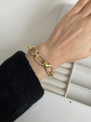 Elifra Özel Tasarım 14 K Kararmaz Gold Kadın Özel ve Günlük Kullanıma Uygun Trend Bileklik