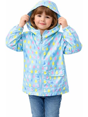 Gültekin Bebe Asya Kids Damla Desenli Kız Yağmurluk 3-7 YAŞ-5560400 - Su Yeşili