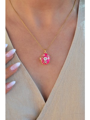 Sacce Scarves & Accessories Çiçekli Vintage Kapaklı Fotoğraf Konulabilir Çelik Kolye