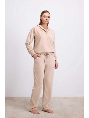 Marsilyan-  Modal Pamuklu Uzun Kollu Sweatshirt ve Pantolon Takımı