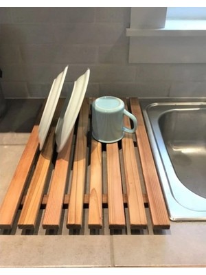 CopperWood Ahşap Bulaşıklık Mutfak Tabaklık Bulaşıklık