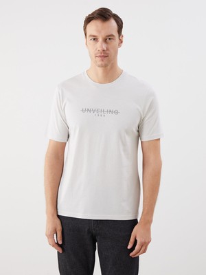 Lc Waikiki Yeni Sezon Bisiklet Yaka Baskılı Penye Erkek Tişört