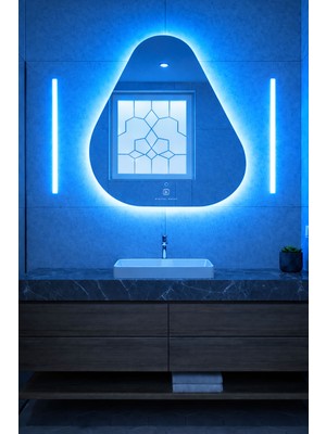 Digital Hayat Amorf Asimetrik Duvar Aynası 72X72 cm Modern Dekoratif Salon Antre Banyo Aynası Kararma Yapmaz