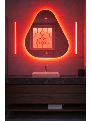 Digital Hayat Amorf Asimetrik Duvar Aynası 72X72 cm Modern Dekoratif Salon Antre Banyo Aynası Kararma Yapmaz