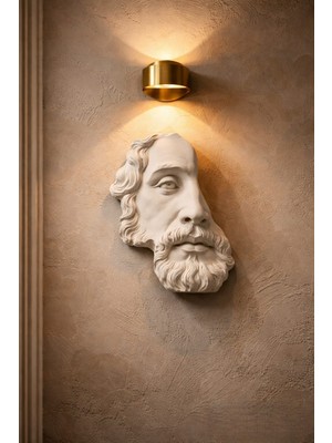 Yaratıcı Sanatlar Atölyesi Büyük Boy Yarım Yüz Zeus Duvar Heykeli Sanatsal Duvar Dekoru 25 cm