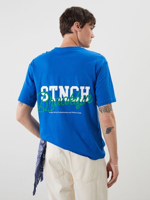 Lc Waikiki Yeni Sezon Bisiklet Yaka Baskılı Penye Erkek Tişört