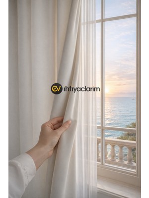Evihtiyaclarım By ioc Peteküstü Ekru Saten Güneşlik Perde Işık Geçirmez Sade ve Şık Tasarım 1.sınıf Kalite