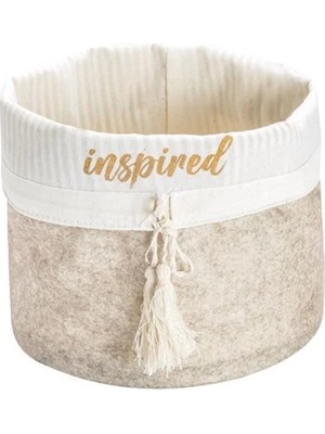 Esranın Dünyası Yuvarlak Katlanabilir Çok Amaçlı Saklama Organizer Kutu Keçe Sepet (Mega) - 03389 RSKRG34-ESRDNS