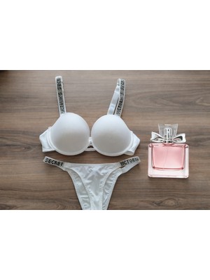 Victoria's Secret Işıltılı Askılı Push-Up Sütyen Takımı+Parfüm 85