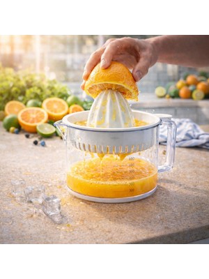 Melkan Home Limon Sıkacağı 500 ml – Kaydırmaz Tabanlı Beyaz Narenciye ve Portakal Sıkacağı, BPA Free