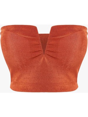 World Fashion Trends Premıum Buzzy Straplez Esnek Crop