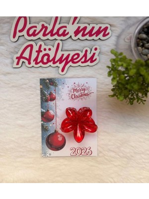 Parla'nın Atölyesi 5 Adet Yeni Yıl Kartı ve Lotus Toka Noel Hediyesi Yılbaşı Hediyesi