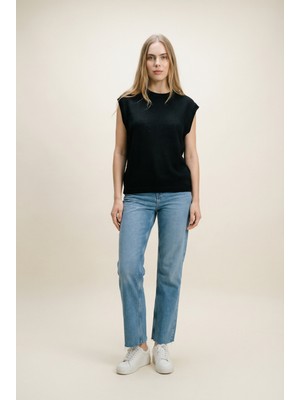 Shophia Gold Düğmeli Kadın Triko Yelek - %100 Pamuk