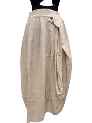 Phuti Düğme Detaylı Asimetrik Etek