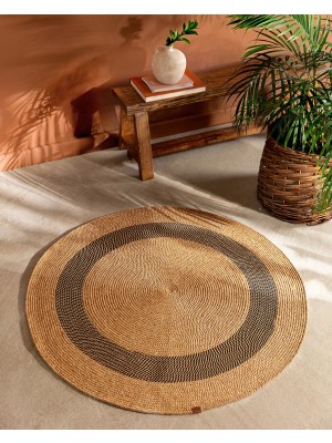 Efuliz Home Yuvarlak Kilim - Naturel/siyah