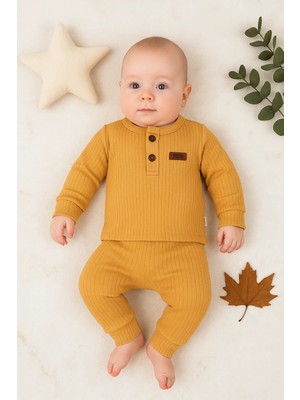 Narnuga Çizgili Kumaş % 100 Pamuk 2'li Unisex Takım