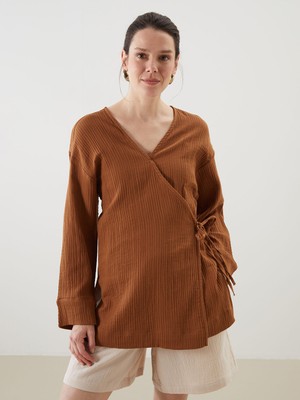 Lc Waikiki Yeni Sezon Kruvaze Yaka Dokulu Kadın Kimono