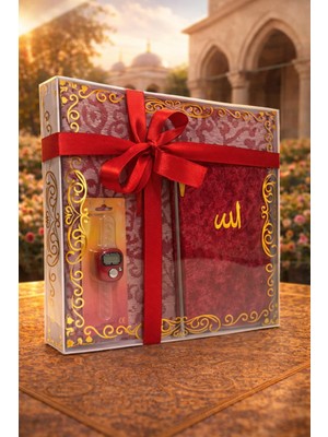 Gülistan Hediyelik Mevlütlük Çeyizlik Bohçalık Tafta Saçaklı Seccade Yasin Zikirmatik Seti