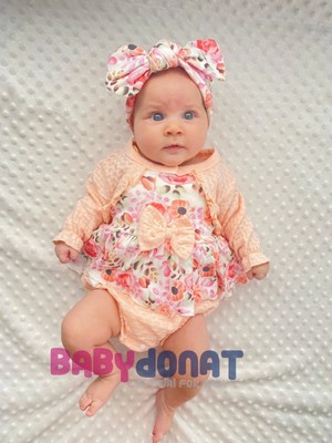 Narnuga Bahar Çiçekleri Desenli Bandanalı Kız Bebek Romper