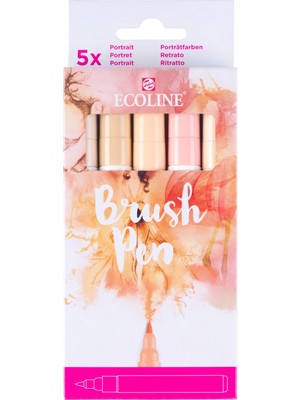 Talens : Ecoline Fırça Uçlu Sulu Boya Kalem Seti : Portarit Serisi (5 Renk)
