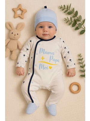 Narnuga Marin Desenli Şapkalı Erkek Bebek Tulumu