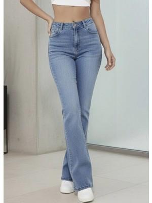 Marsilyan- Kadın Yüksek Bel Ispanyol Paça Kot Pantolon