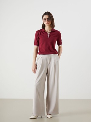 Lc Waikiki Yeni Sezon Beli Lastikli Geniş Paça Kadın Pileli Pantolon