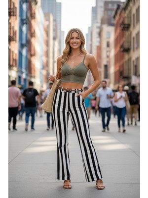 ByErciyeS Haki Dantelli Düğmeli Crop