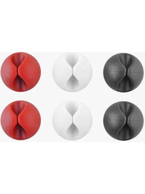 Ett Yapışkanlı Kablo Sabitleyici Düzenleyici 6'lı Renkli Paket