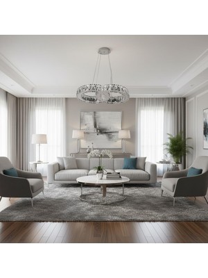 Elizim Home Lighting Sonsuz Kristal Taşlı Ledli Avize