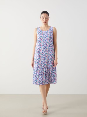 Lc Waikiki Yeni Sezon Bisiklet Yaka Çiçekli Elbise