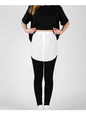  sweatshirt, kazak altı yarım  gömlek etek  siyah-beyaz ıkili