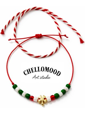 Chellomood Marteniçka Yonca Bileklik -Şans Dilek Bileklik Seti
