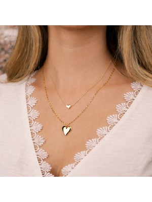 Çift Katlı Kalp Kolye – Sade ve Anlamlı