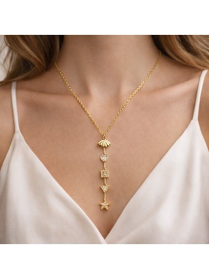 Zarif Akışlı Y Model Çelik Kolye – Minimal ve Şık Tasarım