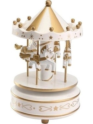 Marsilyan Atlı Karınca Müzik Kutusu Gold-Beyaz Renk